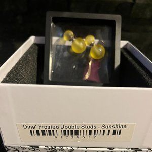 Sassy Jones Dina Frosted Studs - Yellow